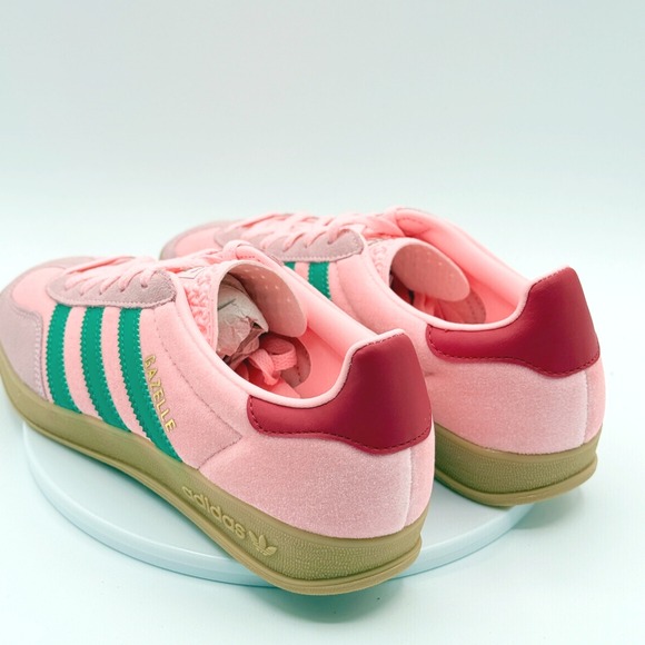 Adidas Gazelle Indoor W Shoes Size 6 Womens Pink Velvet/Green/Gum JI2713 - Picture 3 of 9
